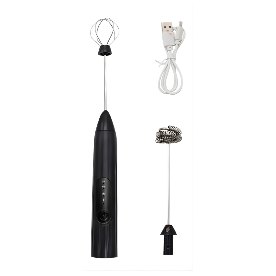 Espumador Electrico Mano Batidor Globo Cabezales Intercambiables Mezcla Rapida Bebidas Cocina Portat