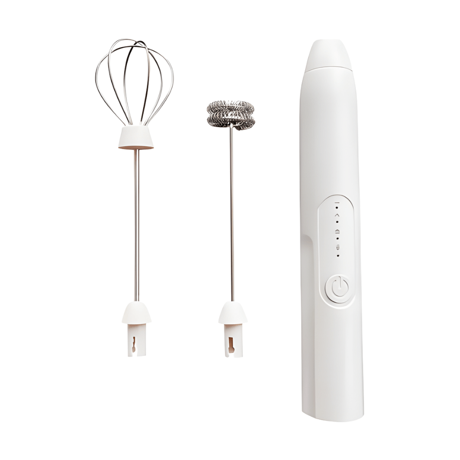 Espumador Electrico Mano Batidor Globo Cabezales Intercambiables Mezcla Rapida Bebidas Cocina Portat