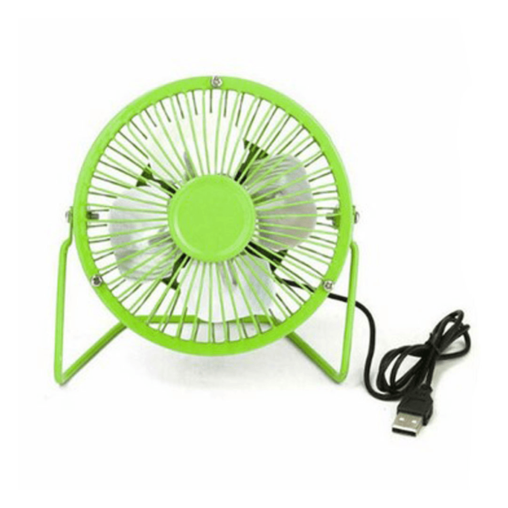 Ventilador Escritorio Portatil Metalico Usb Silencioso 6 Pulgadas Verde