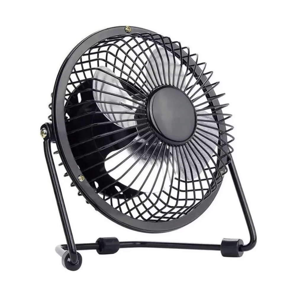 Ventilador Escritorio Portatil Metalico Usb Silencioso 6 Pulgadas Negro
