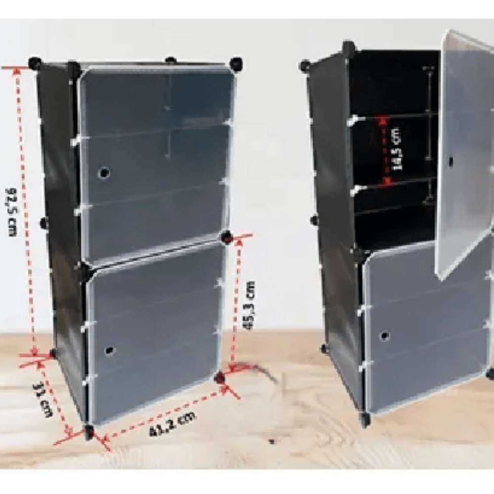 Organizador Zapatos Plastico 2 Niveles Puertas Desarmable
