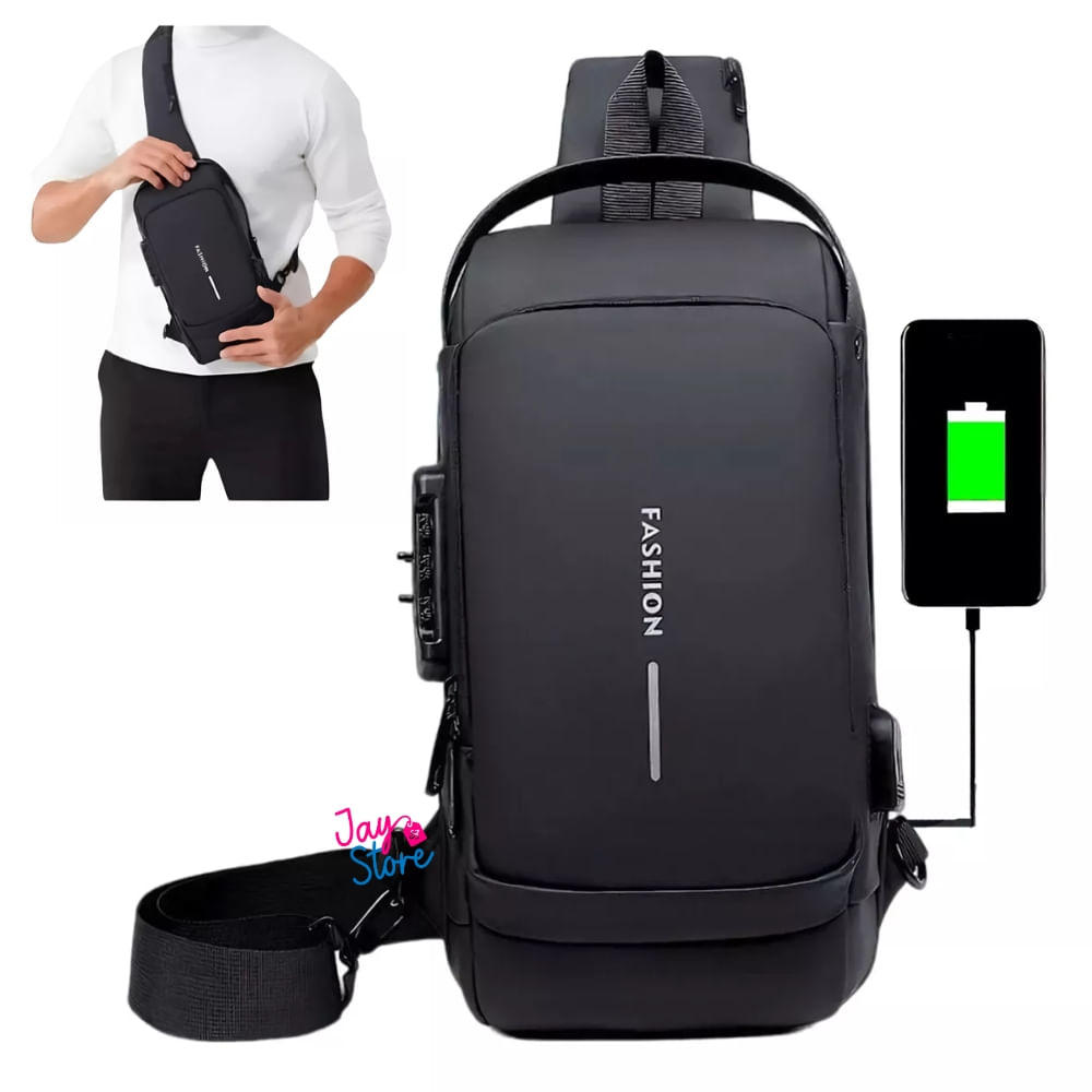 Bolso De Seguridad Canguro Antirrobo Carga USB Impermeable