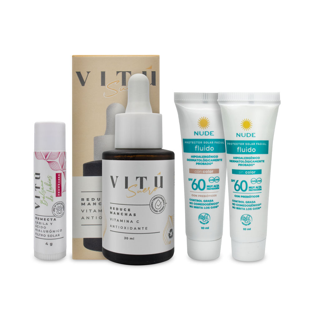 Kit Vitú Vitamina C + Protectores SPF 60 + Bálsamo Labial