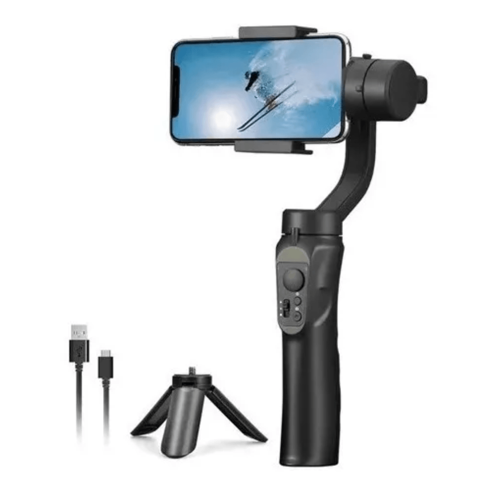 Estabilizador Gimbal 3 Bluetooth Ejes Recargable Accesorio Celular Negro