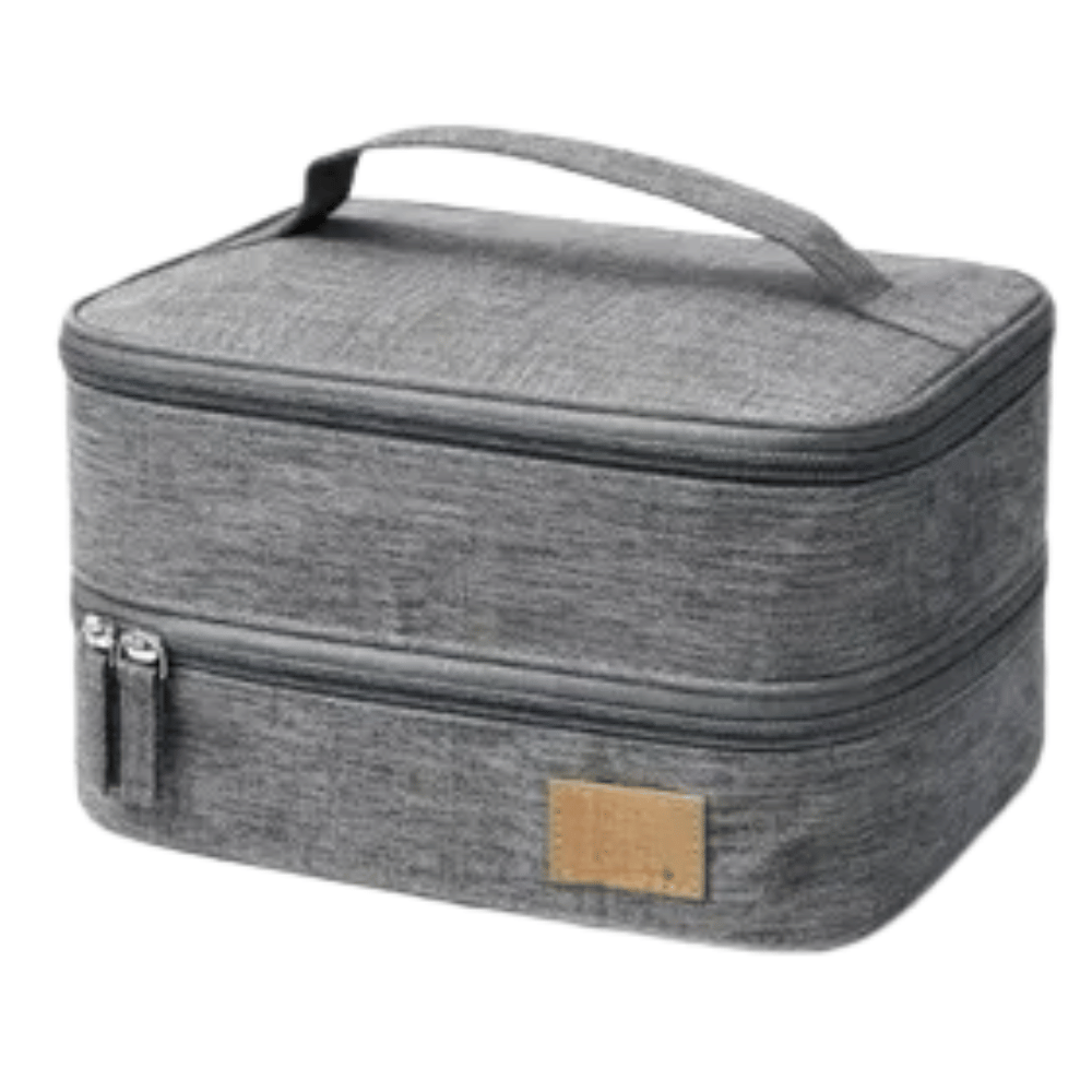 Lonchera Bolso Termico Porta Comidas Cremallera Impermeable Viajes Gris