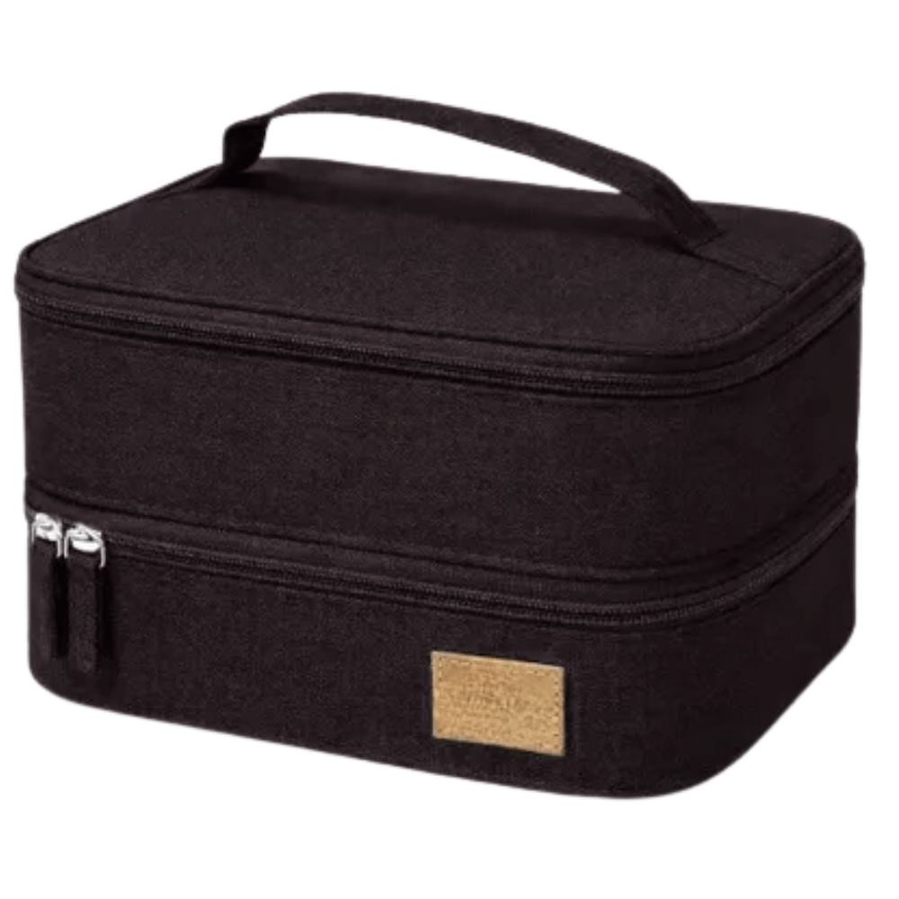 Lonchera Bolso Termico Porta Comidas Cremallera Impermeable Viajes Negro