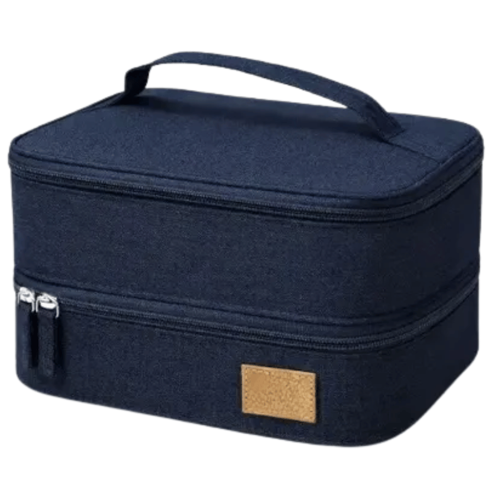 Lonchera Bolso Termico Porta Comidas Cremallera Impermeable Viajes Azul