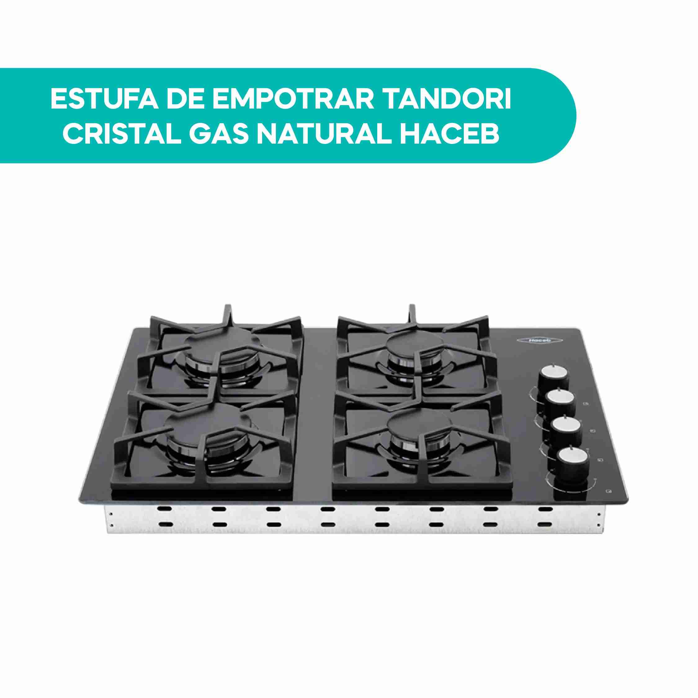 Estufa de empotrar Tandoori Cristal 60X43 cm Gas Natural Haceb