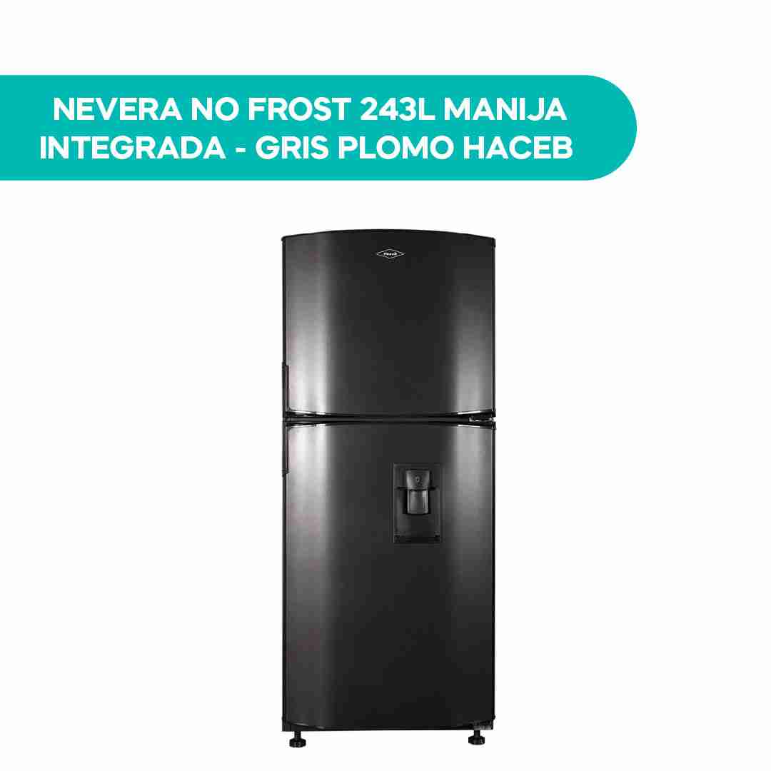 Nevera No Frost 243L Manija Integrada-Gris Plomo Haceb