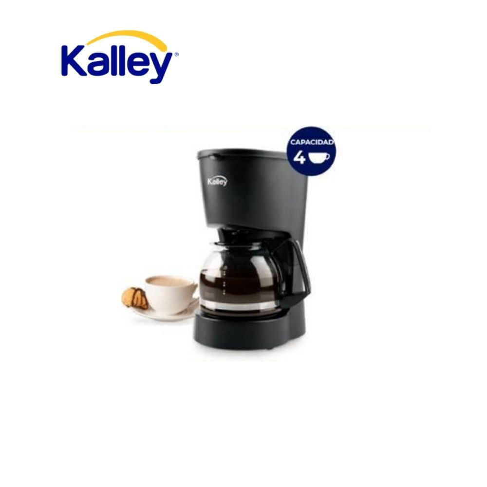 Cafetera Kalley Eléctrica 4 Tazas con Filtro Reutilizable y Jarra Vidrio