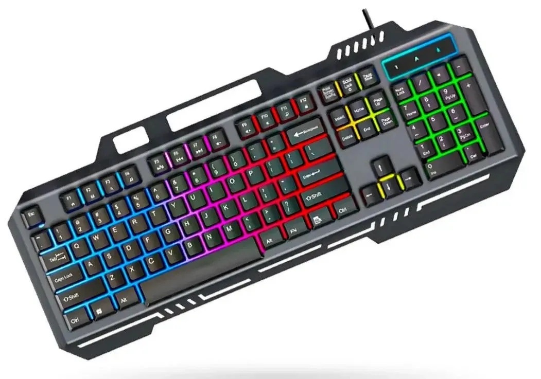 Teclado Gamer K-3000 Rgb Panel Metálico Teclas Suspendidas Sensación Mecánica