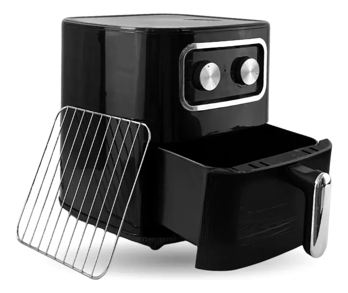 Freidora Air Fryer De Aire 6.5 Litros 2400w Ventana Visora Negro 110v Negro 110v