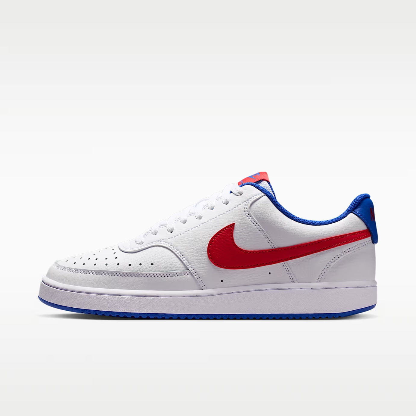 Tenis Nike Hombre Court Vision Low DB5945-161 Blanco Rojo Casual