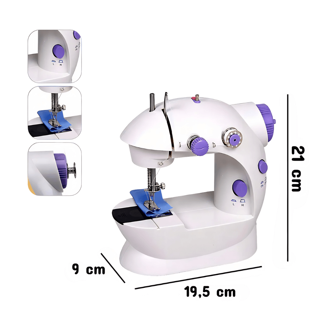 Mini Maquina Coser Portatil Electrica Sencilla Uso Facil Costura Blanca