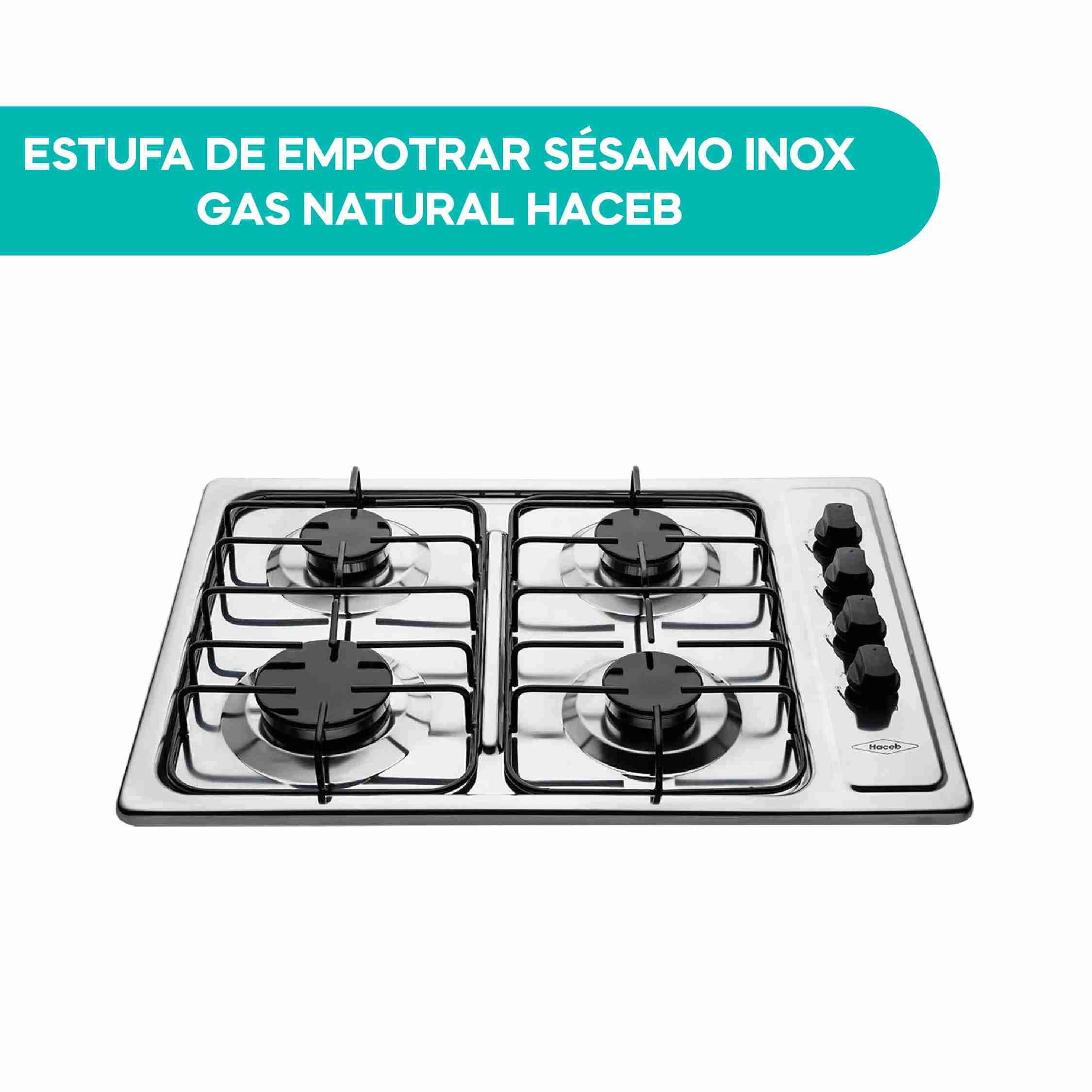 Estufa de empotrar Sésamo Inox 60X43 cm gas natural Haceb