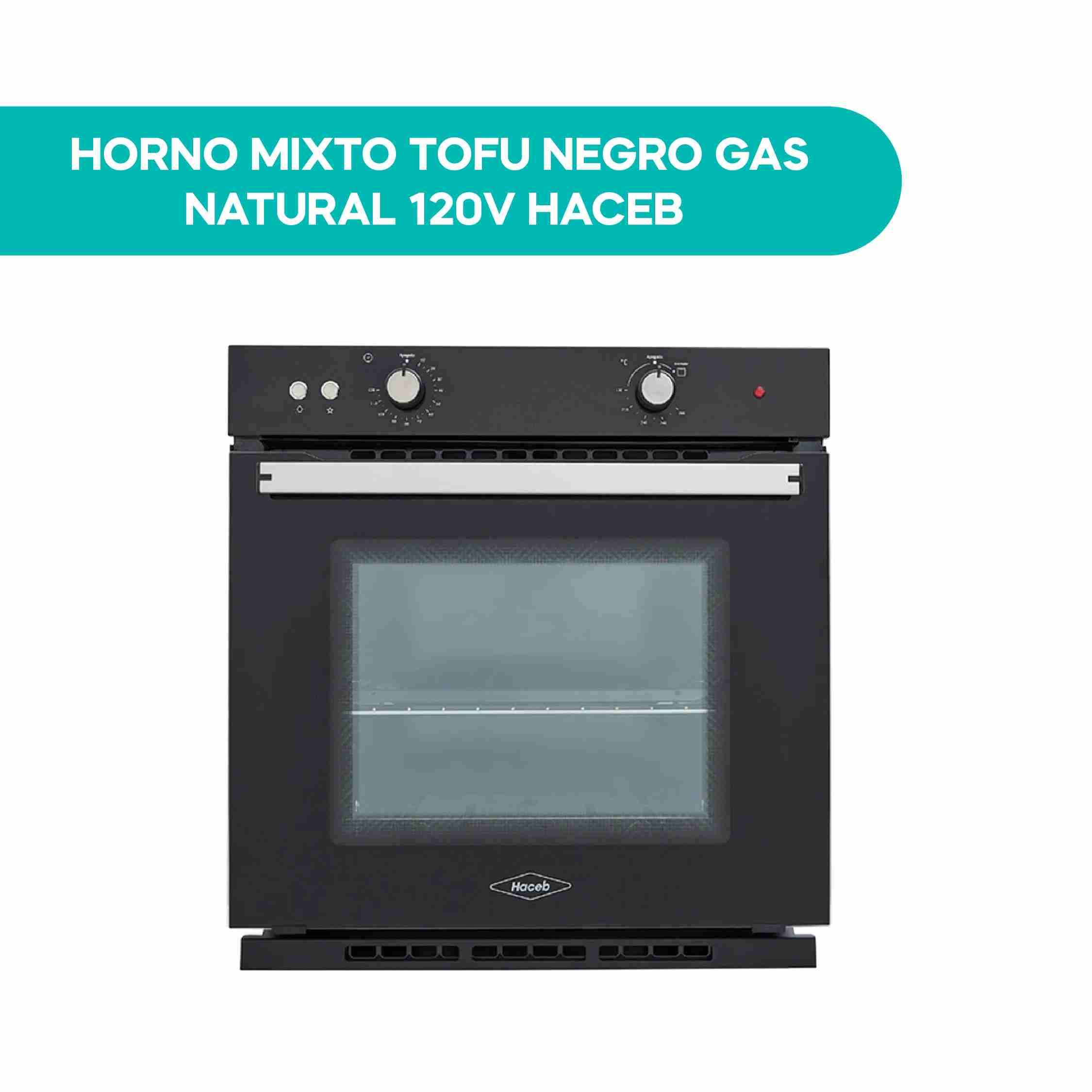 Horno Mixto Tofu 60cm Negro Gas Natural 120V Haceb