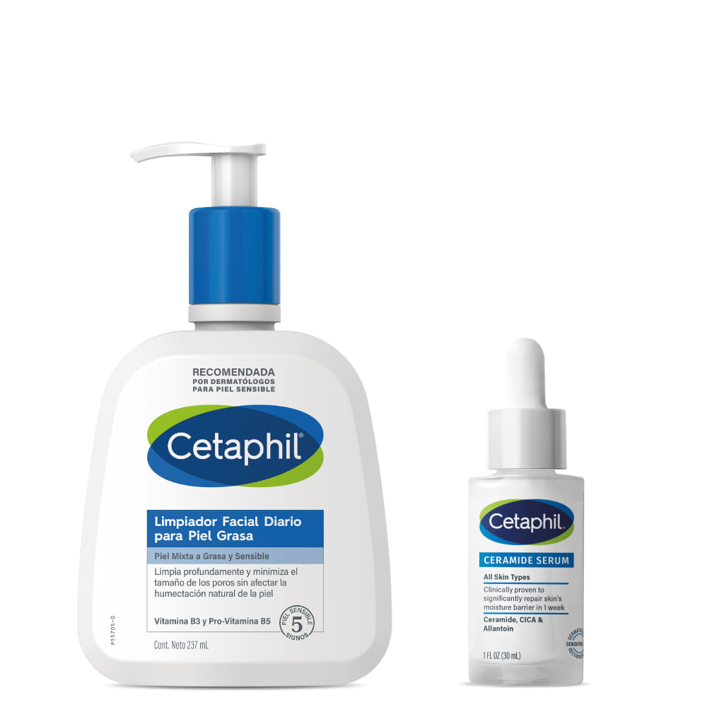 Kit Limpiador Piel Grasa 237ml + Serum Ceramide 30 ml - Cetaphil