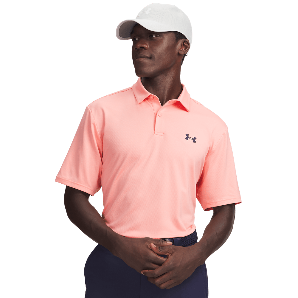UA Matchplay Polo Camiseta Manga Corta rosado de hombre para golf