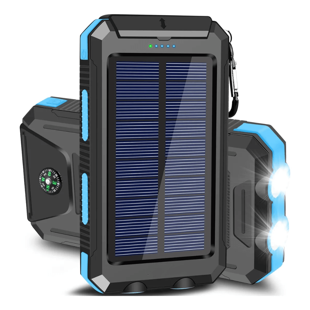 Cargador Solar Portatil 20000mAh Banco Energia Impermeable Linterna
