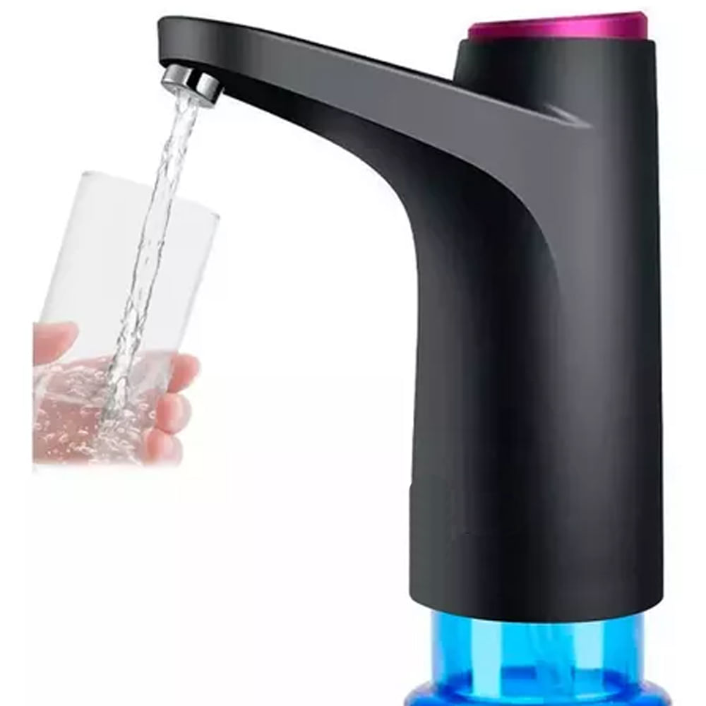 Dispensador Agua Fino Negro Inteligente Recargable USB Botellon