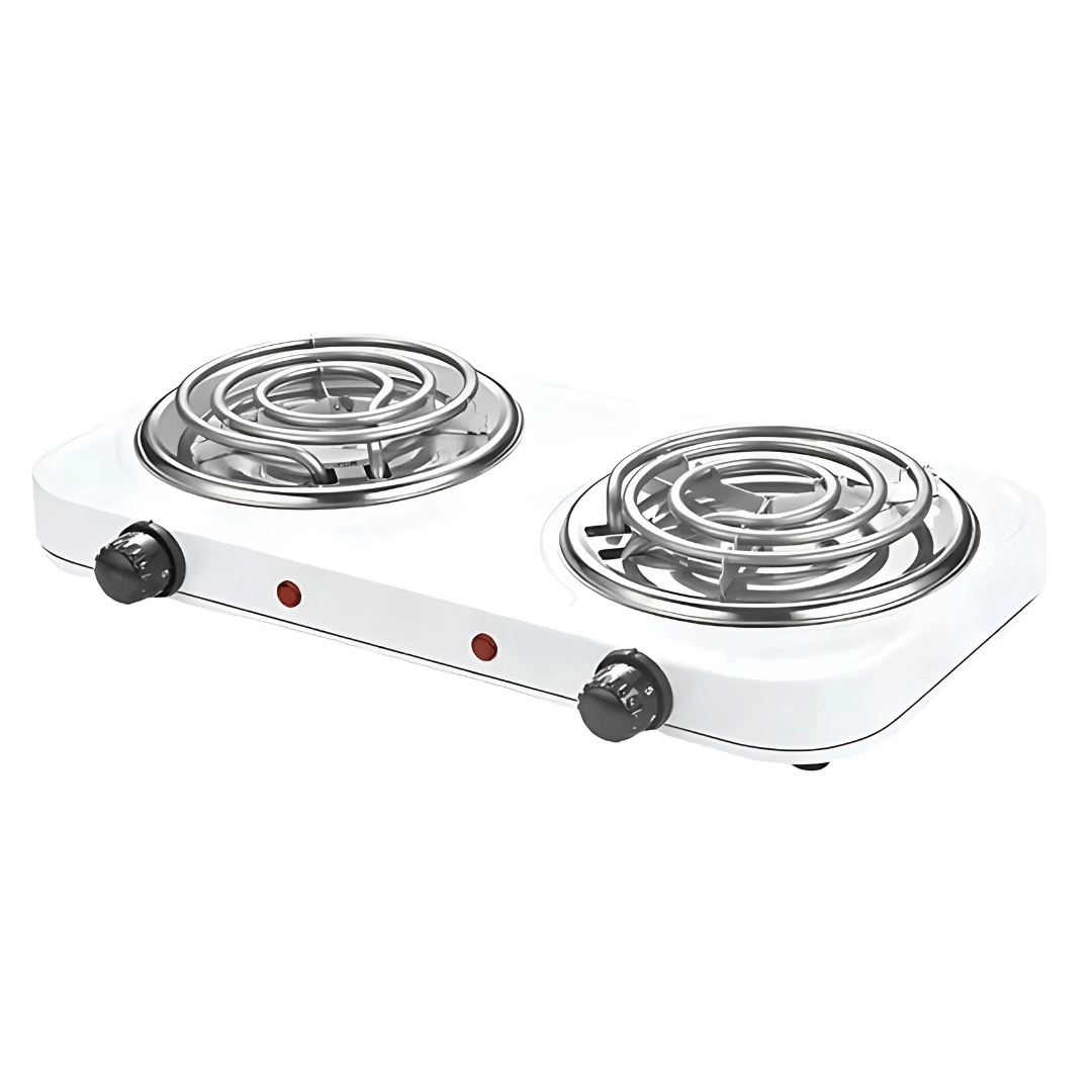 Estufa Electrica Portatil Doble Quemador 2000W Control Independiente