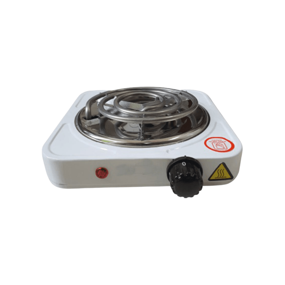 Estufa Electrica Parrilla 1 Puesto 1000W Compacta Blanco