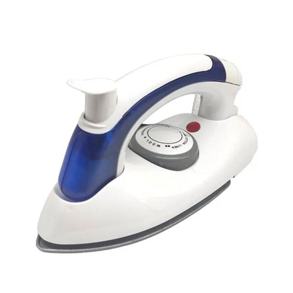 Mini Plancha Viajera Ropa 700W Vapor Antiadherente Mango Plegable