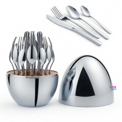 Cubiertos Set 24 Piezas Acero Inoxidable Estuche Huevo Gold Utensilios de cocina