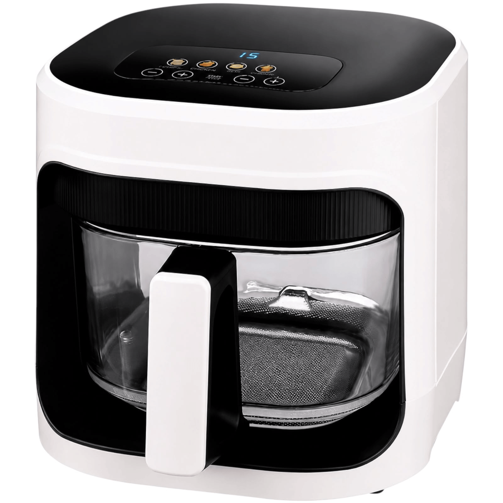 Airfryer Freidora De Aire Multifuncional De Vidrio Silver Digital Sin Aceite 7 Litros
