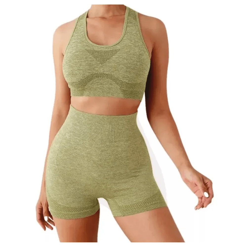 Conjunto Licra Deportivo Yoga Gimnasio Push Up Talla Unica - Verde