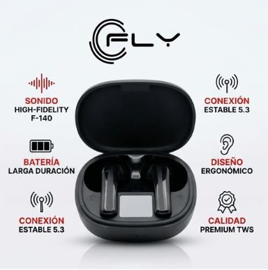 Audífonos Inalámbricos Auriculares Bluetooth Negros F-140 FLY