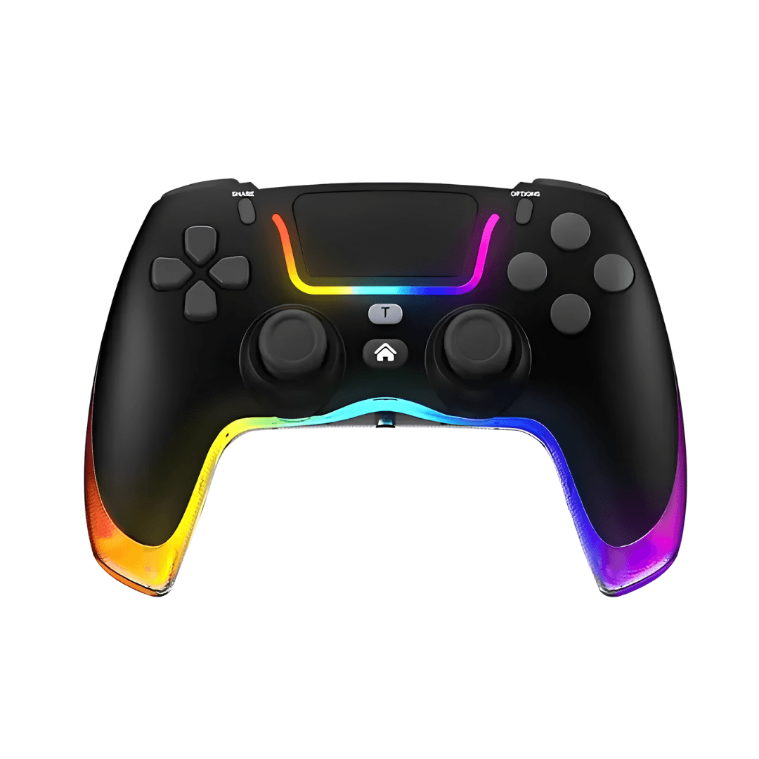 Control Gamer Universal Diseno Rgb Negro Multiple Compatibilidad