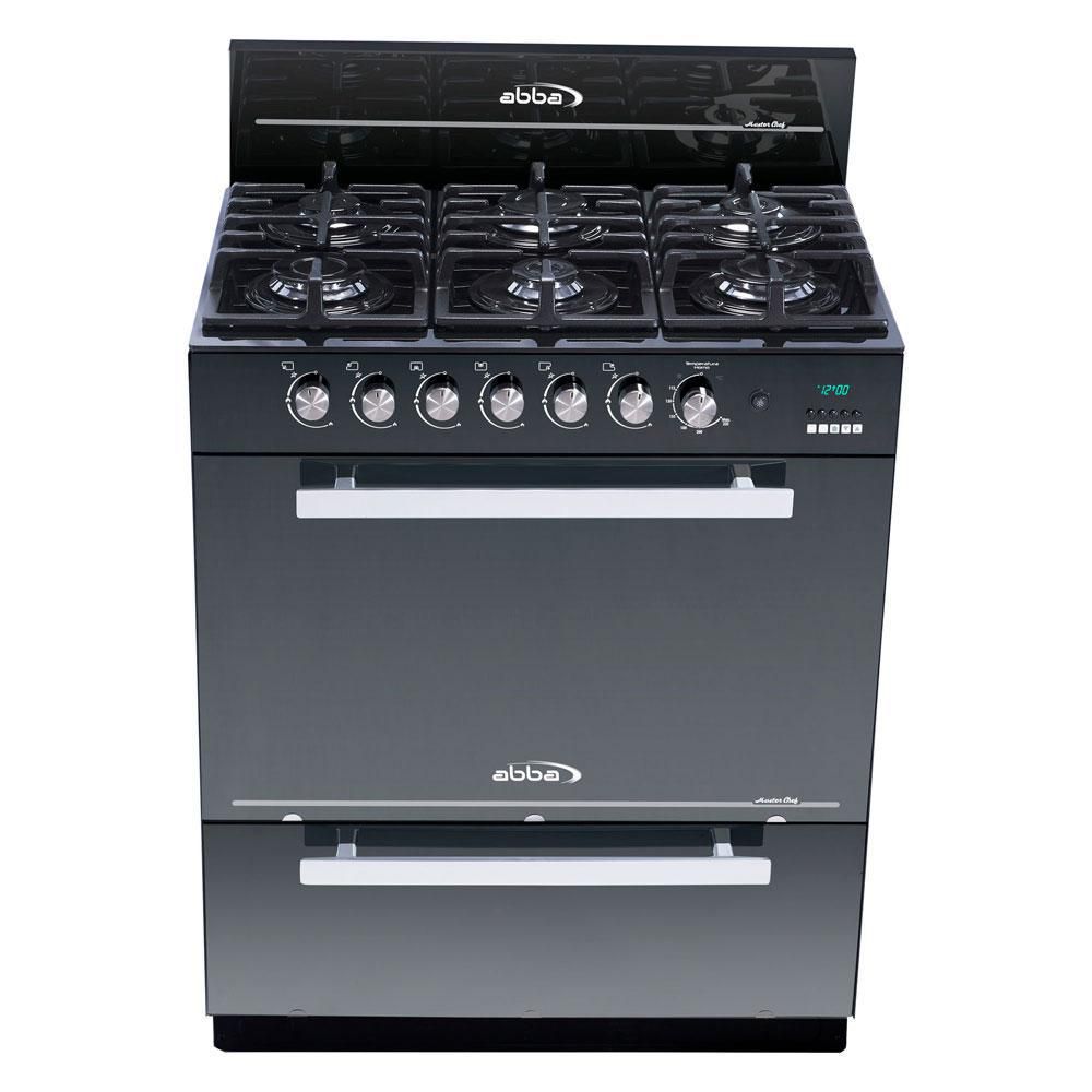 Estufa de Piso Abba Master Chef Gas Natural 6 Puestos Timer Display RG8034N GT